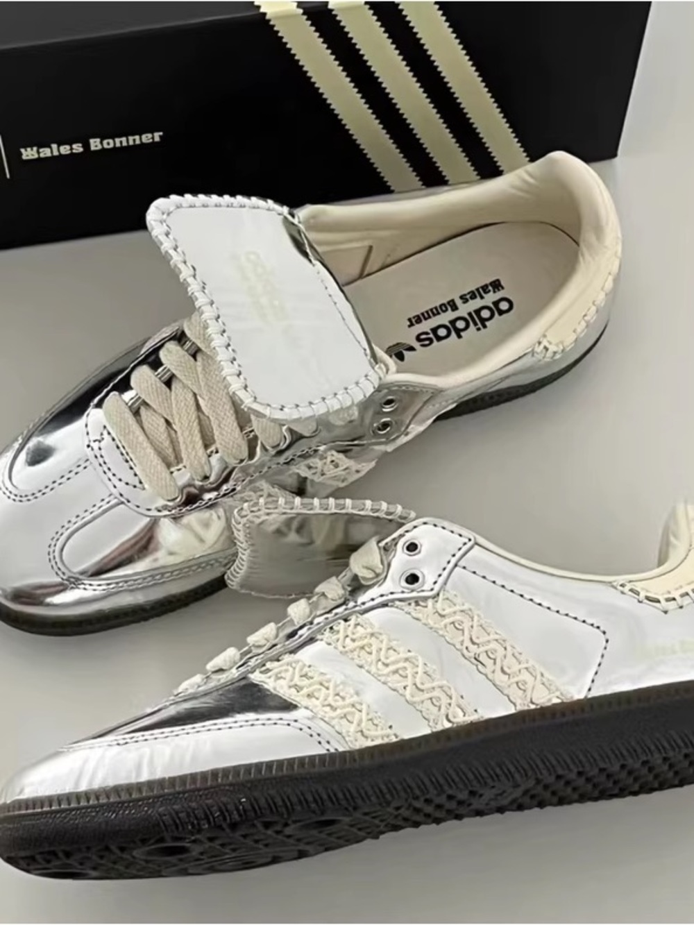 Adidas Samba x Wales Bonner Low Silver Metallic Sneakers